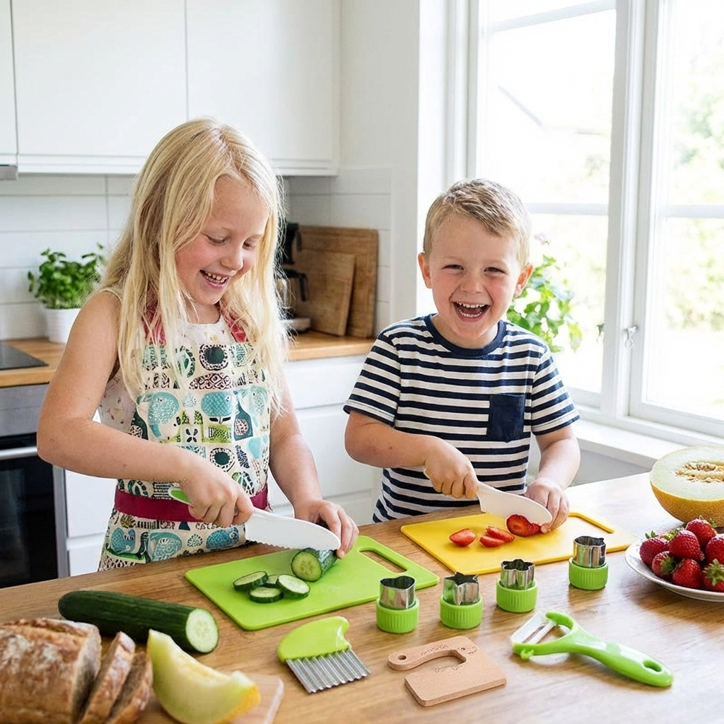 Barnskärknivset | Säkra och roliga köksverktyg för att lära sig skära frukt och grönsaker