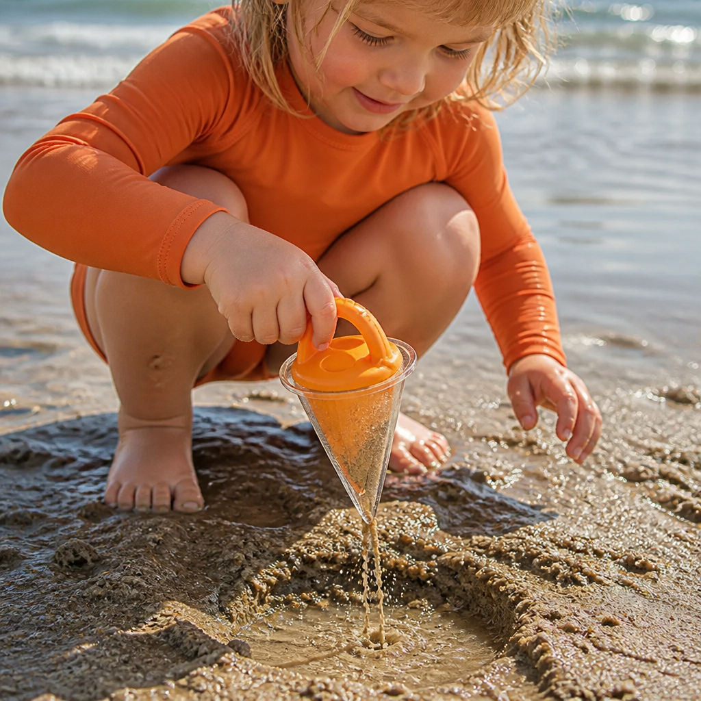 Barnens Strand Sand Tratt Leksak för Ritning och Hällning