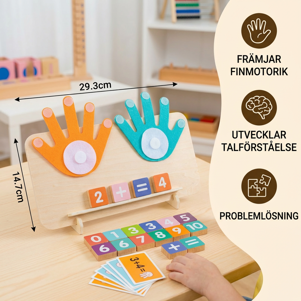 Montessori Sifferlärande Lektoy – Trä Fingerräkningsbräda för Barn