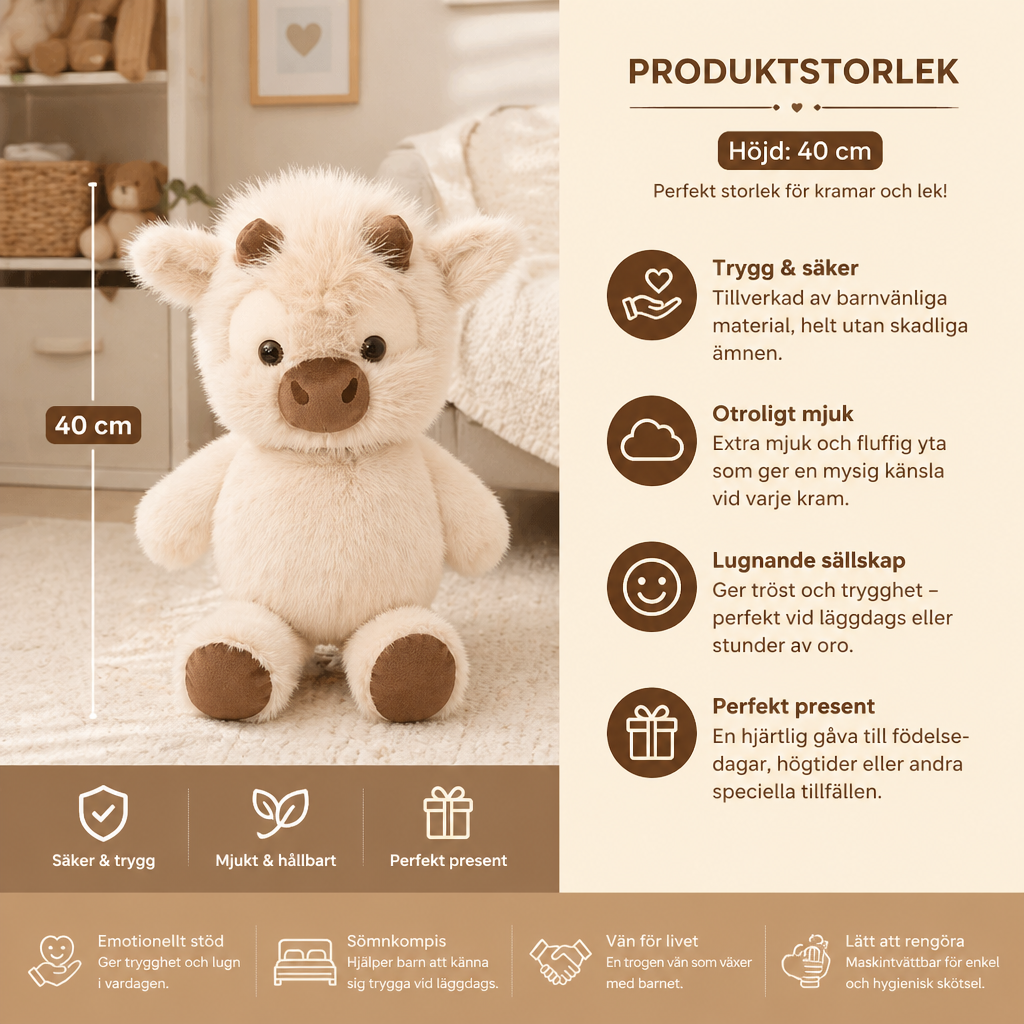 Running Calf Plush Toy – Mjuk Cartoon Fylld Djur och Lugnande Kompanjon för Barn