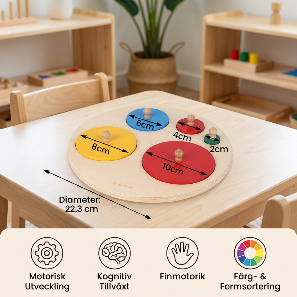 Montessori Träpussel Med Former – Pedagogisk Leksak För Sortering Av Geometri Och Färger För Barn