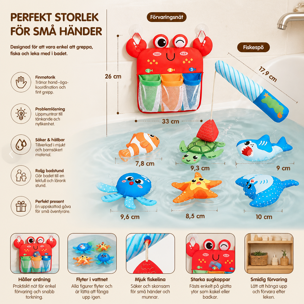 Montessori Magnetiskt Fiskespel – Badleksaksset