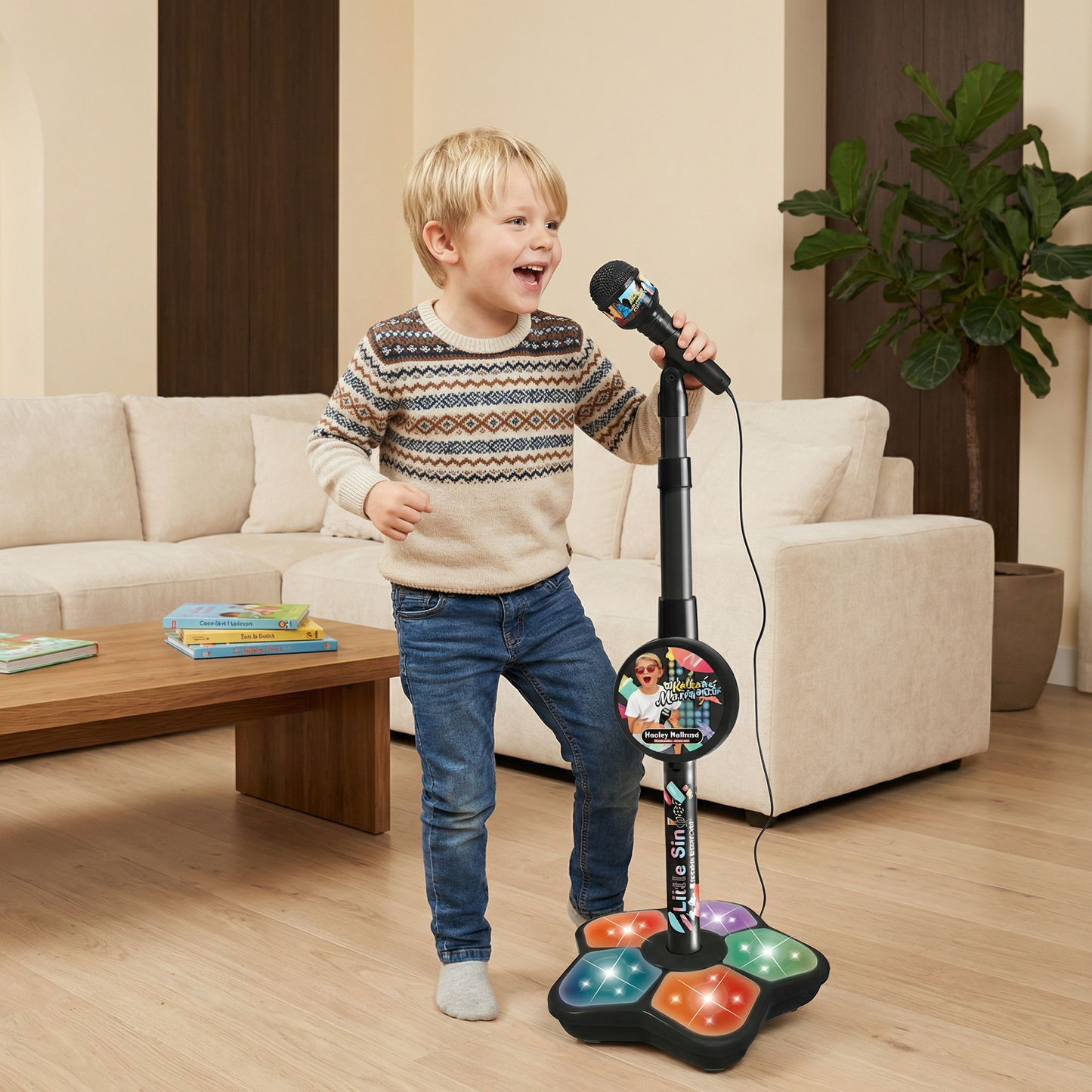 Karaokeset för barn med mikrofon & stativ – Musikaliskt lärspel