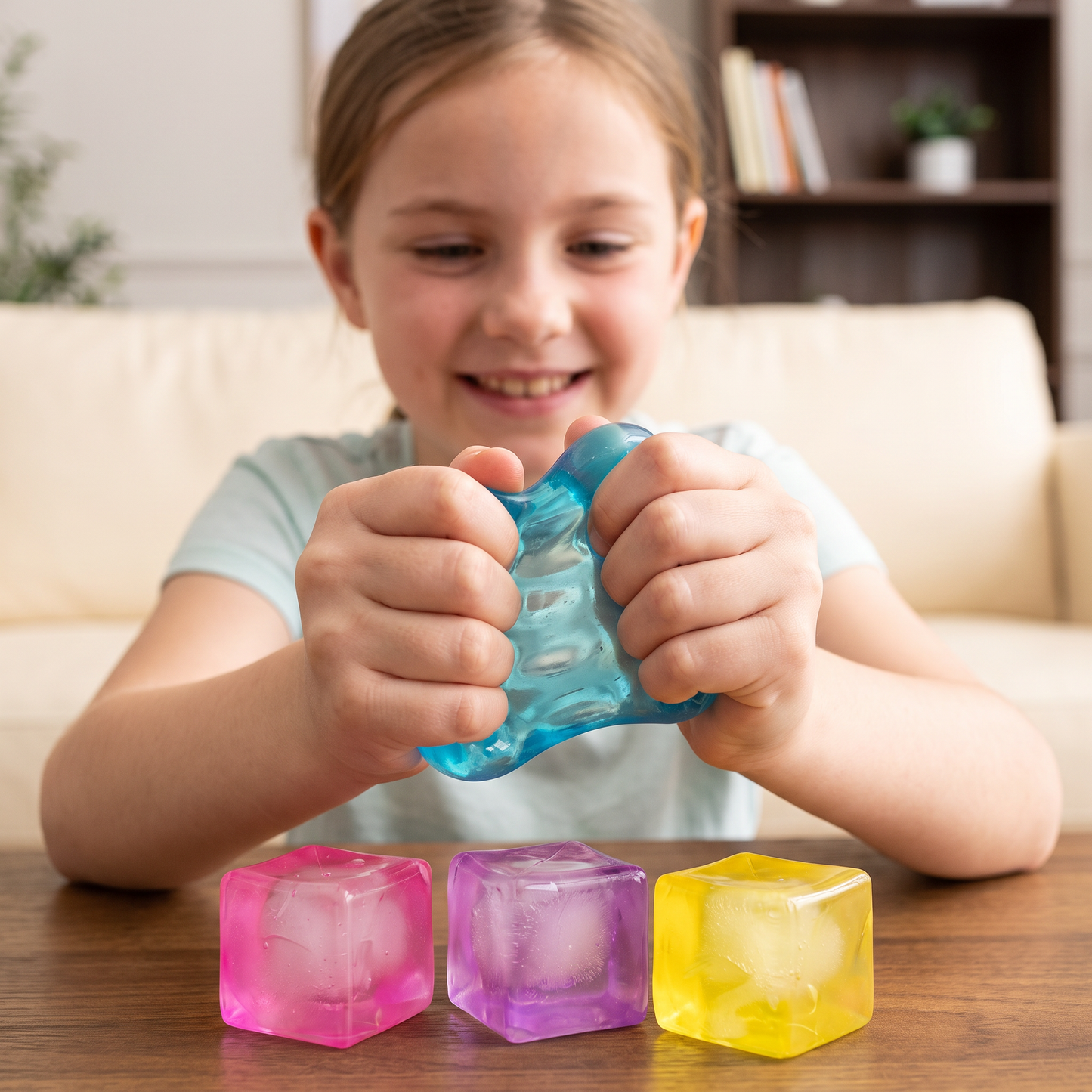 Cube Squishy Stressboll – Mjuk Gel-Fidgetleksak För Sinnena