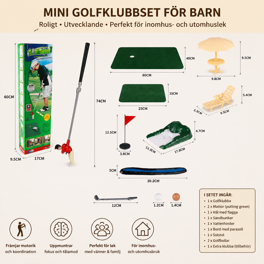 Mini Golfset för Barn – Golfleksak för Barn