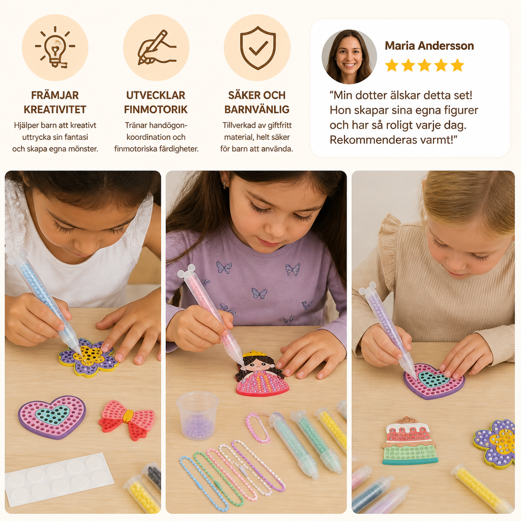 DIY-pärlkonstset med pennor – Skapa och dekorera djurmotiv