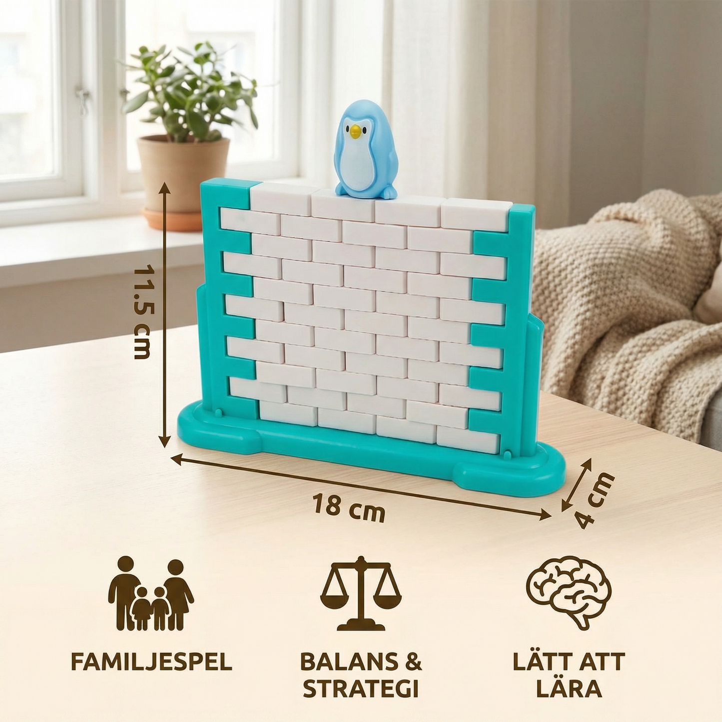 Pinguin isvägg balans familjespel