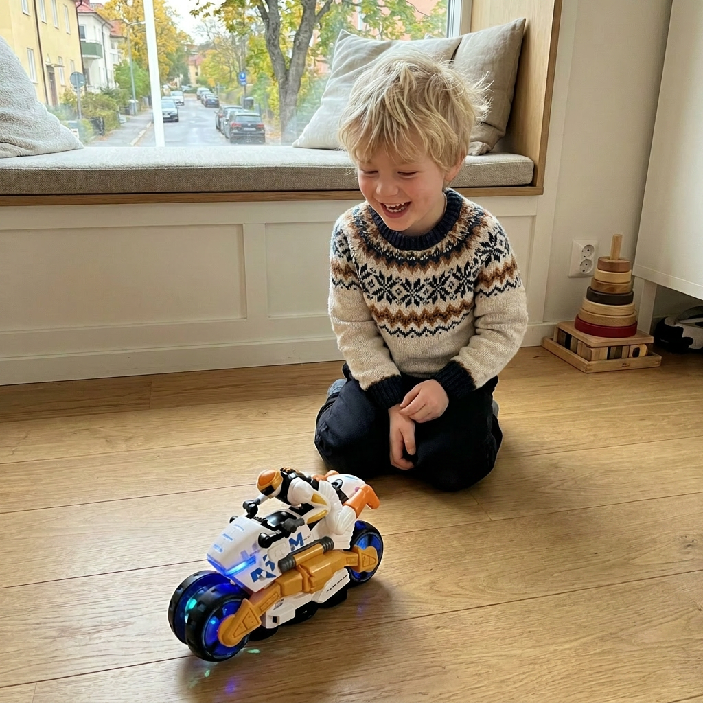 Förvandlingsbar Stuntmotorcykel Leksak För Barn Med 360 Graders Rotationsfunktion