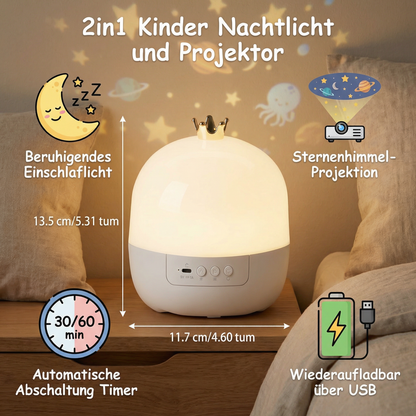 Stjärnhimmelprojektor nattlampa ⎜ Roterande LED-lampa