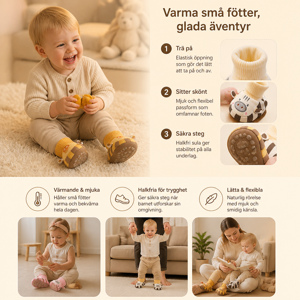 Mysiga babyskor – varma, halkfria och bekväma