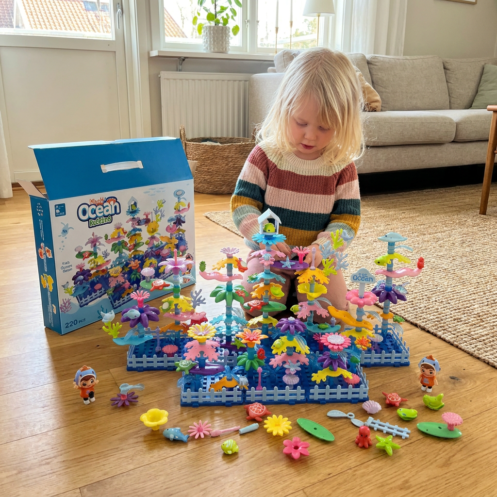 Barnens Bygg En Trädgård Blomsterleksak – Kreativt Byggleksaksset