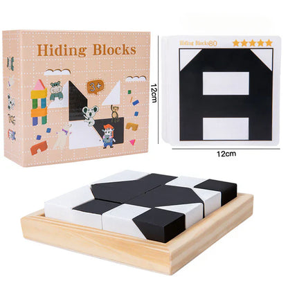 Battle Block-pusselspel i trä ⎜ Pedagogisk leksak för logikträning för barn med kort och brädspel