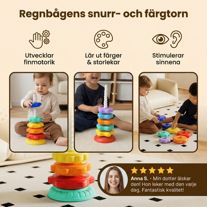 Regnbågens snurr- och färgtorn leksak