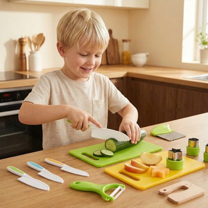 Barnskärknivset | Säkra och roliga köksverktyg för att lära sig skära frukt och grönsaker