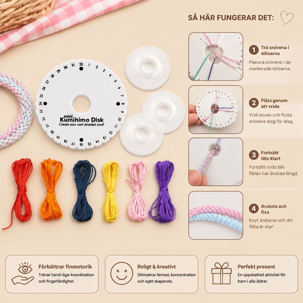 DIY-kumihimoarmbandsset för barn