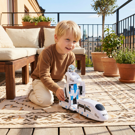 Transformerande robot tågleksak