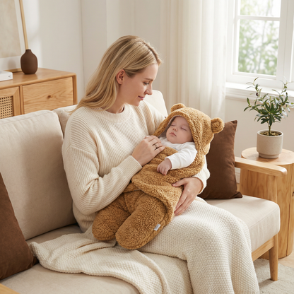 Babyfilt och pyjamas i bärdesign