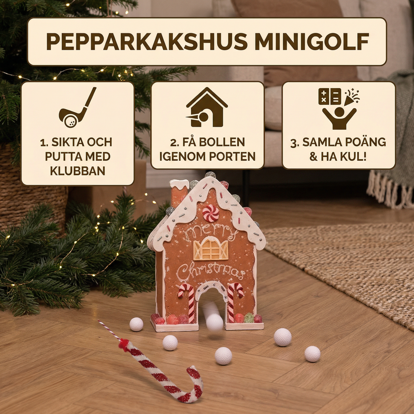 Pepparkaks mini golf julleksak