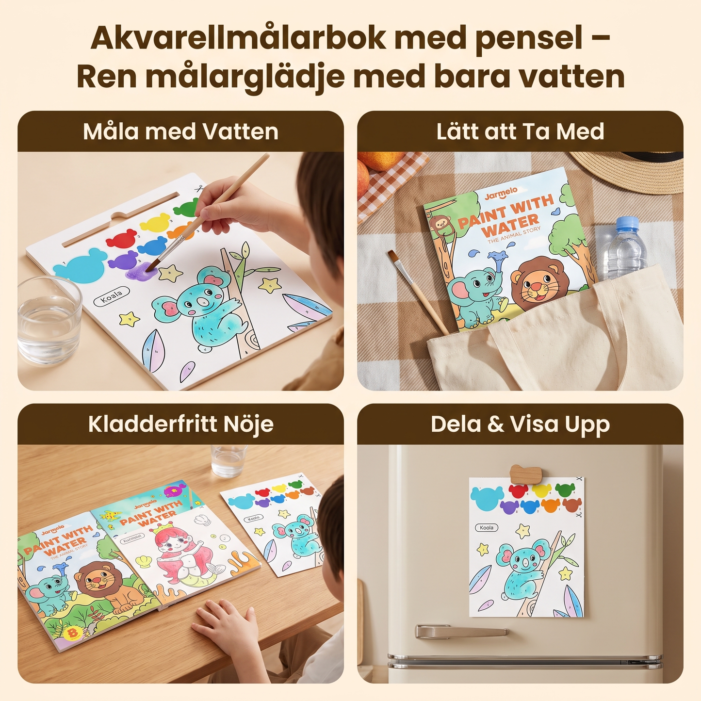 Akvarellmålarbok med pensel – Ren målarglädje med bara vatten