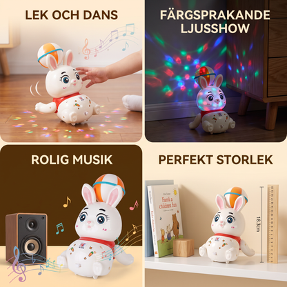 Interaktiv dansande kaninleksak – Ljus, musik och roliga rörelser