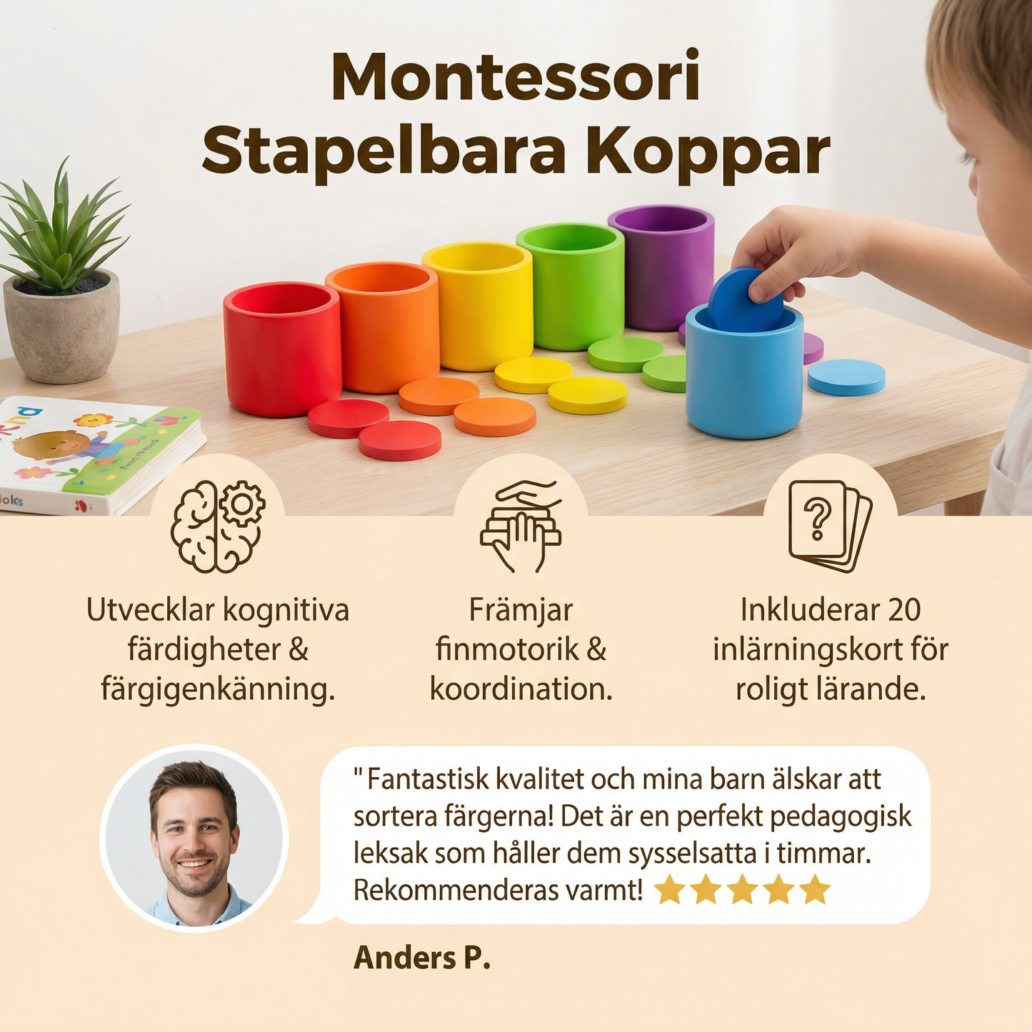 Montessori Stapelbara Bägarspelet