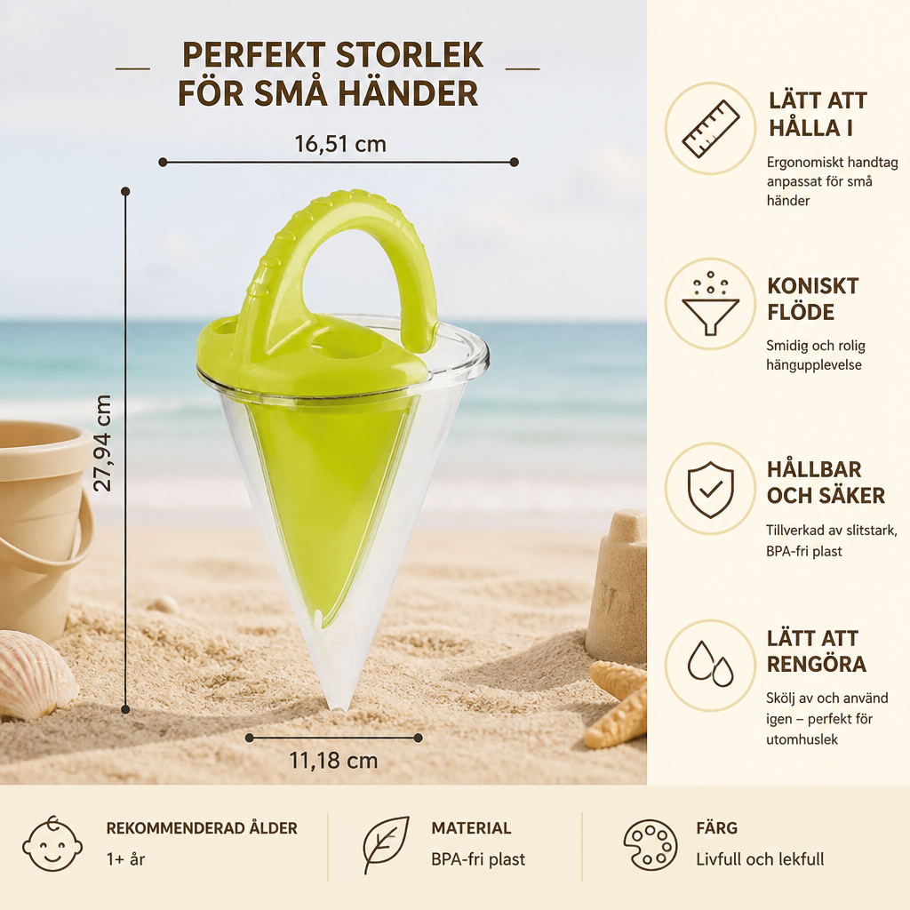 Barnens Strand Sand Tratt Leksak för Ritning och Hällning