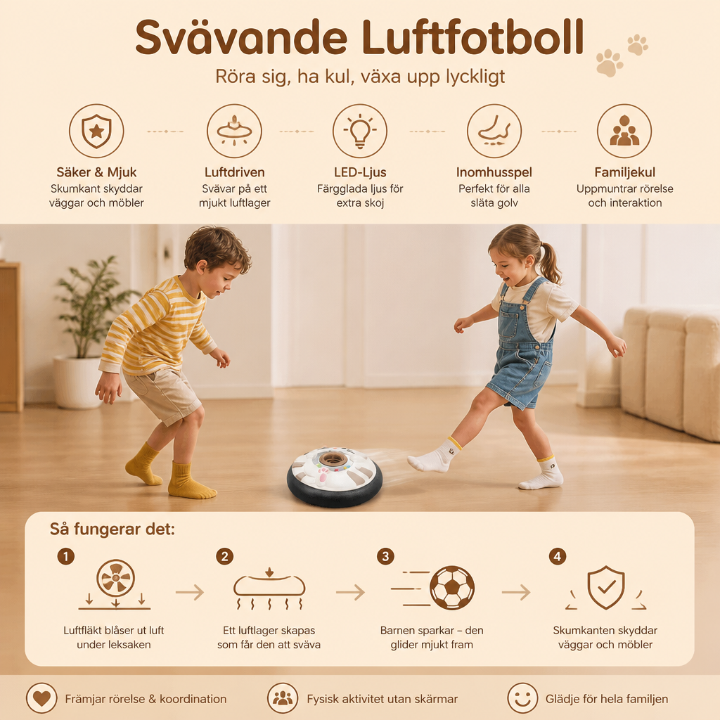 Söt Svävande Luftfotboll med Mjuk Skumkant