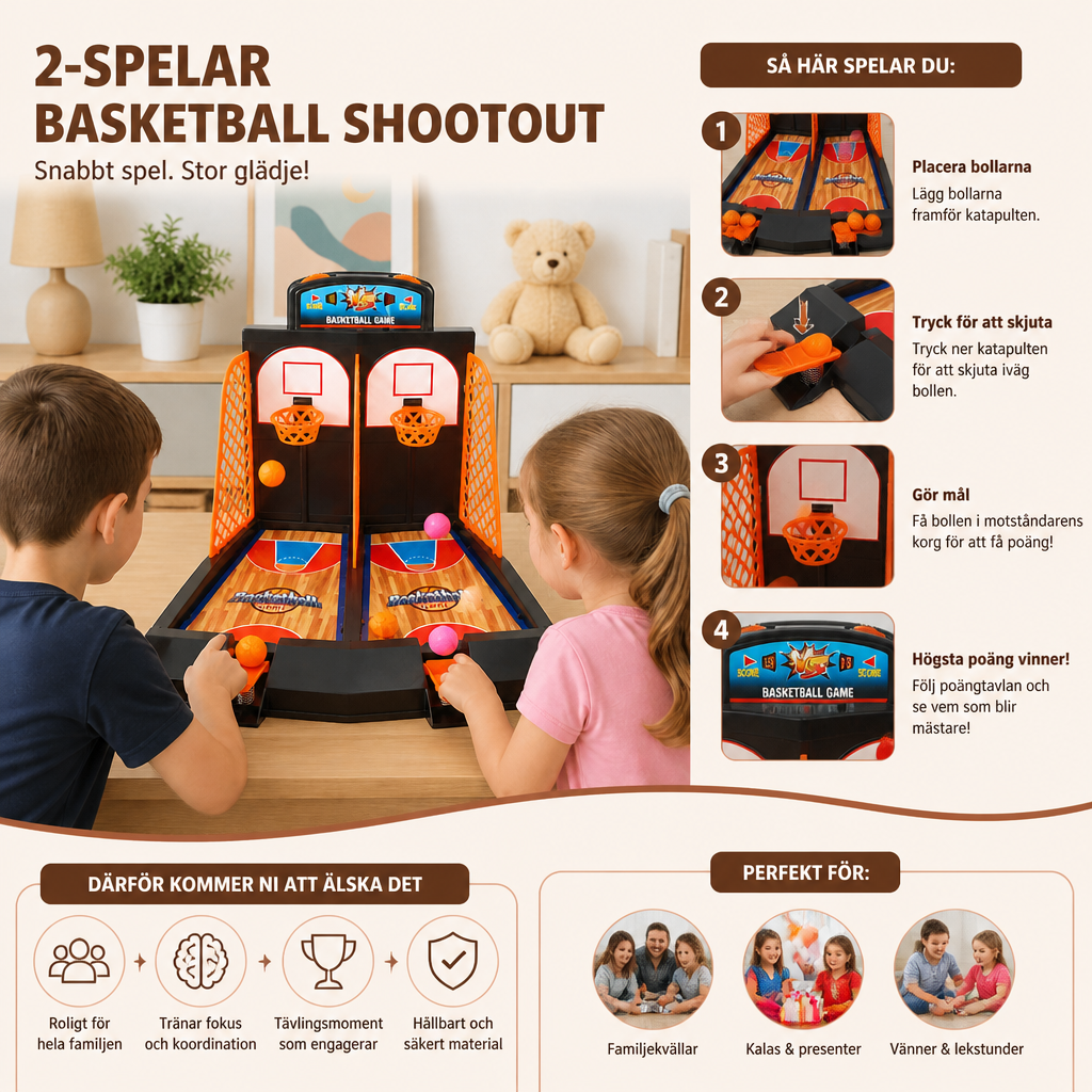 2-Spelar Basketball Shootout-Spel