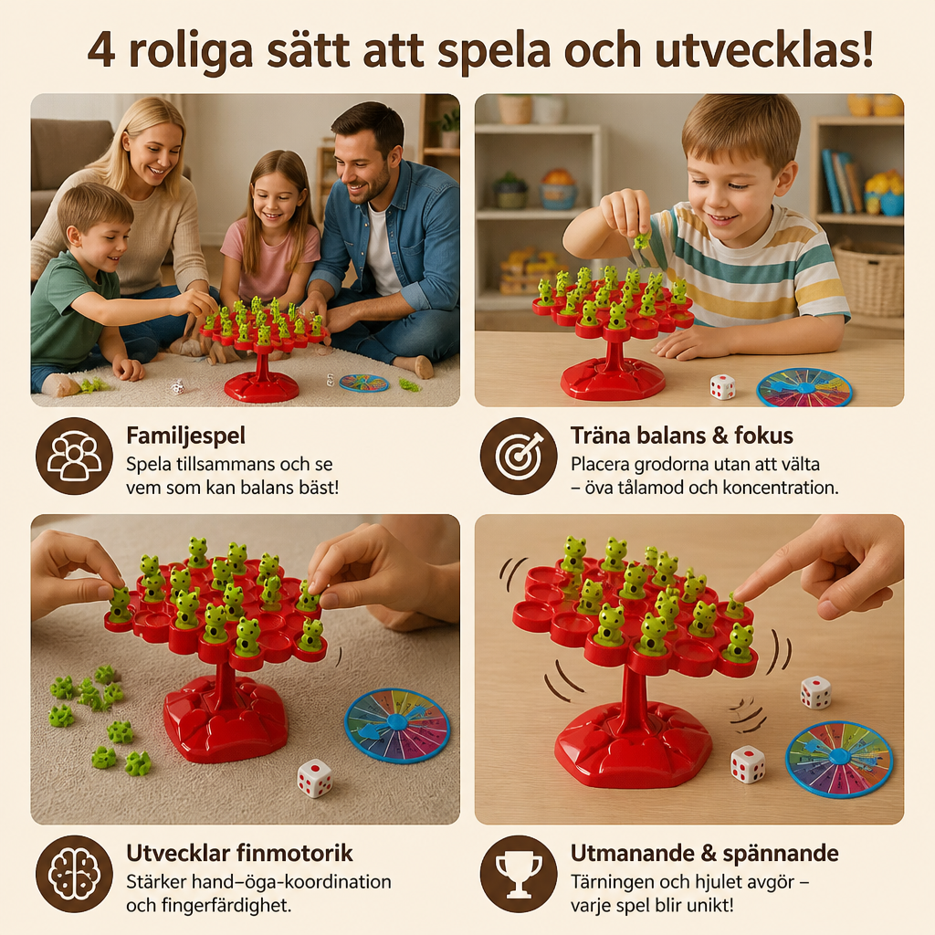 Grodbalansbräda – färdighetsspel för hela familjen