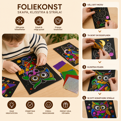 DIY-pysselset med foliekonst för barn