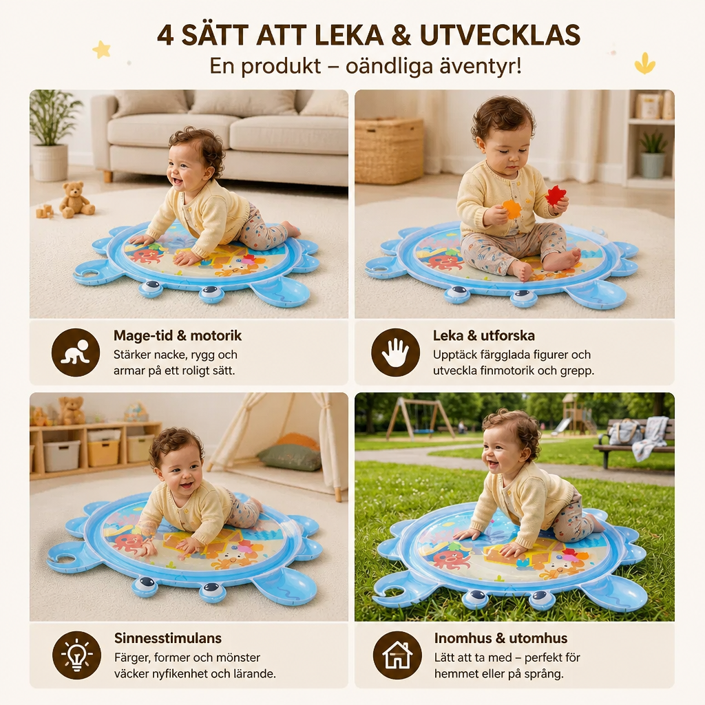 2-i-1 Interaktiv Magträning Leksak Och Lekmatta