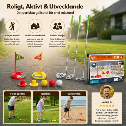 Kids Golf Set med Justerbara Klubbor – Perfekt för Trädgårdslek