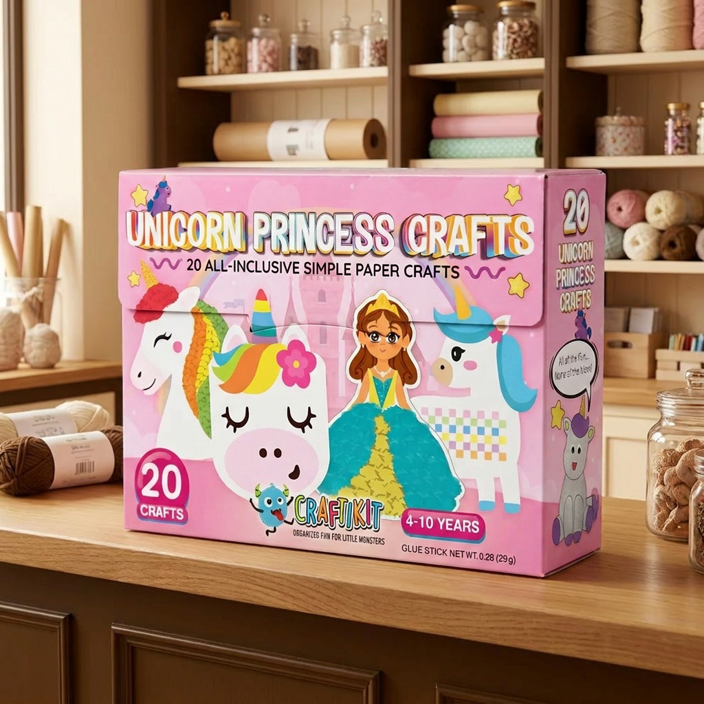 Pysselset i Papper för Barn – 20 Enkla DIY Pysselprojekt för Barn 3–10 År med Limstift, Tejp och Kuvert