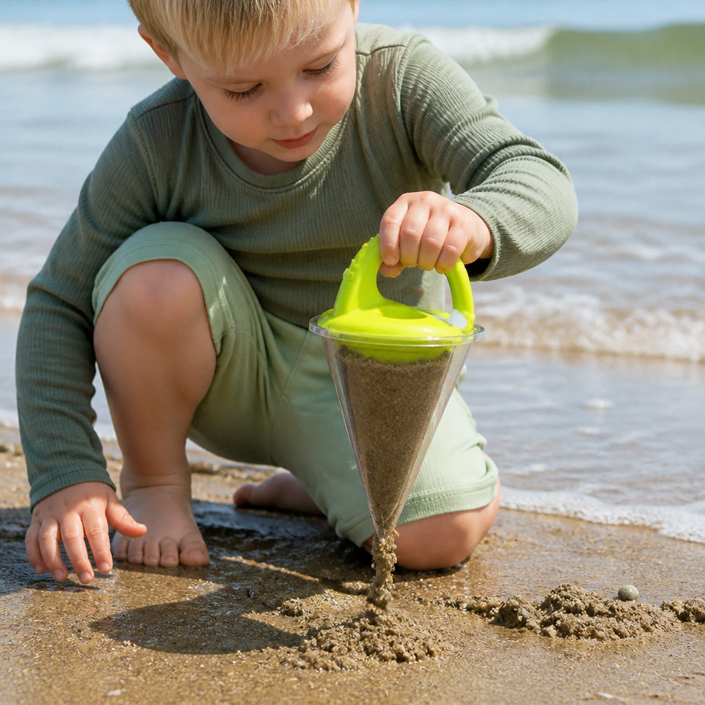 Barnens Strand Sand Tratt Leksak för Ritning och Hällning