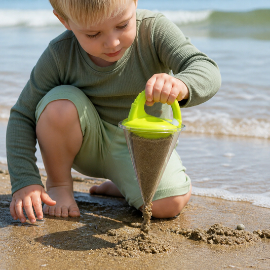 Barnens Strand Sand Tratt Leksak för Ritning och Hällning