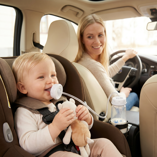 Handsfree nappflaska för matning av baby