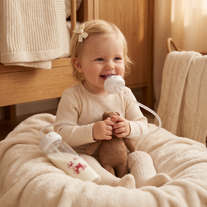 Handsfree nappflaska för matning av baby