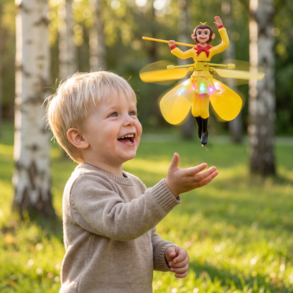 Interaktiv flygande ap-leksak med rörelsesensor & LED-lampor