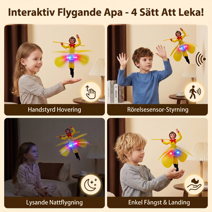 Interaktiv flygande ap-leksak med rörelsesensor & LED-lampor