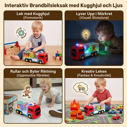 Interaktiv Brandbilsleksak med Kugghjul och Ljus