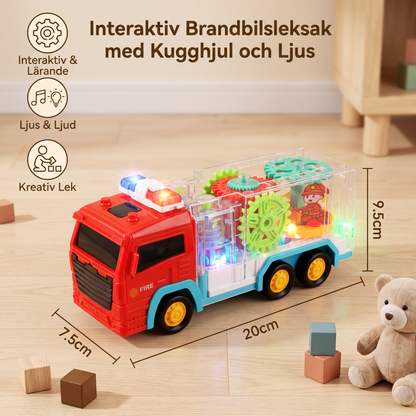 Interaktiv Brandbilsleksak med Kugghjul och Ljus