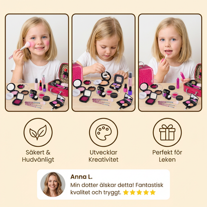 Sminkset för Flickor – Säker Barnsminkning med Praktisk Väska