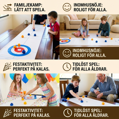 Bärbart bordscurlingspel – tävlingsset för 2 spelare
