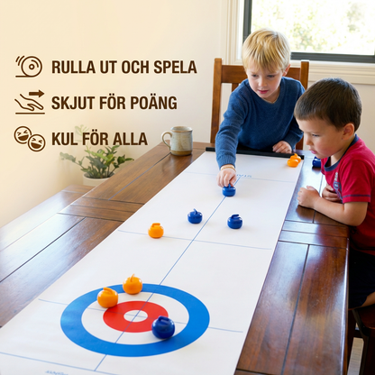 Bärbart bordscurlingspel – tävlingsset för 2 spelare