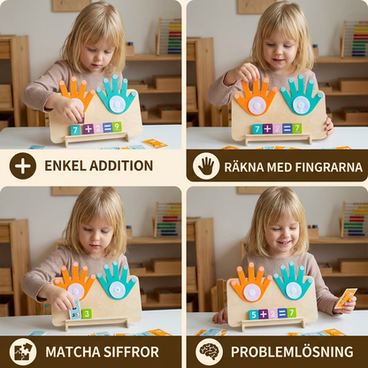 Montessori Sifferlärande Lektoy – Trä Fingerräkningsbräda för Barn