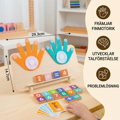 Montessori Sifferlärande Lektoy – Trä Fingerräkningsbräda för Barn