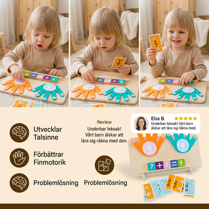 Montessori Sifferlärande Lektoy – Trä Fingerräkningsbräda för Barn