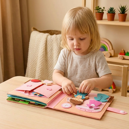 Montessori Filthäftet för Barn – Klä på sig, Sortera och Lära sig Dagliga Färdigheter