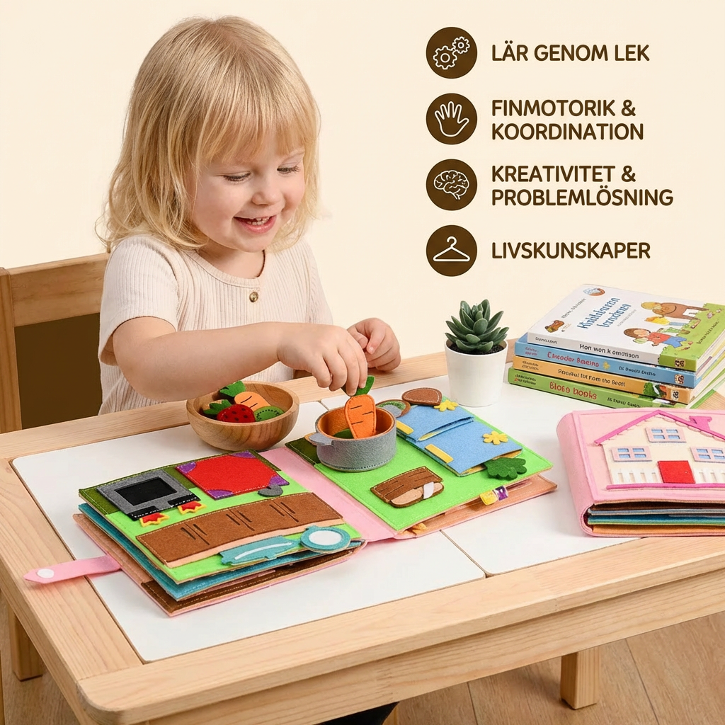 Montessori Filthäftet för Barn – Klä på sig, Sortera och Lära sig Dagliga Färdigheter