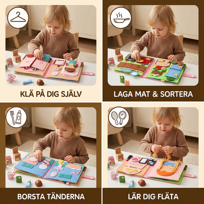 Montessori Filthäftet för Barn – Klä på sig, Sortera och Lära sig Dagliga Färdigheter